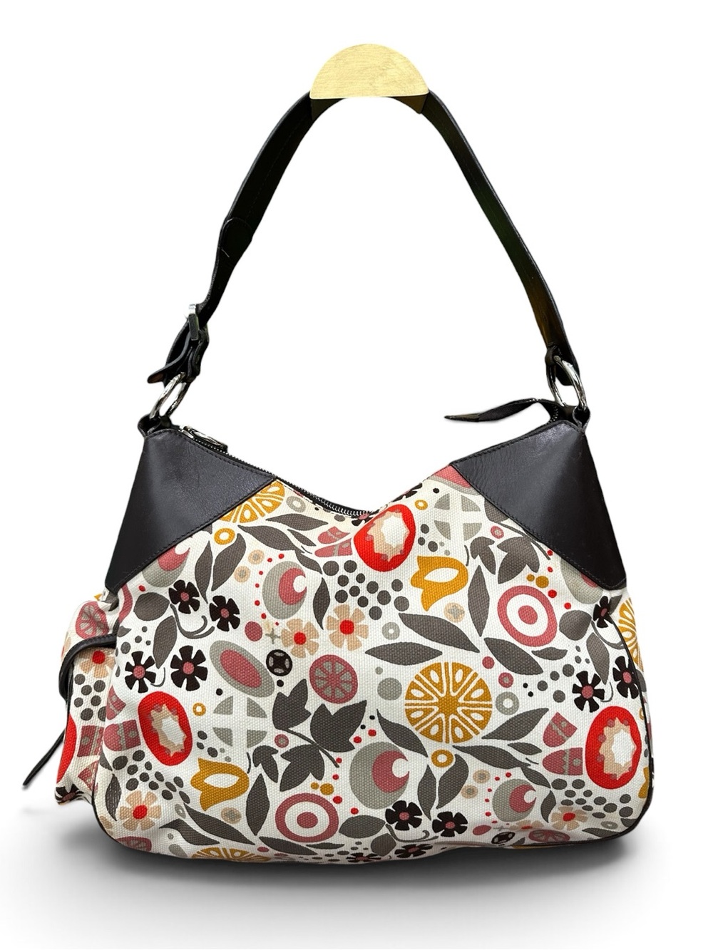 Bally Alixi Printed Canvas & Leather Hobo Shoulder Bag